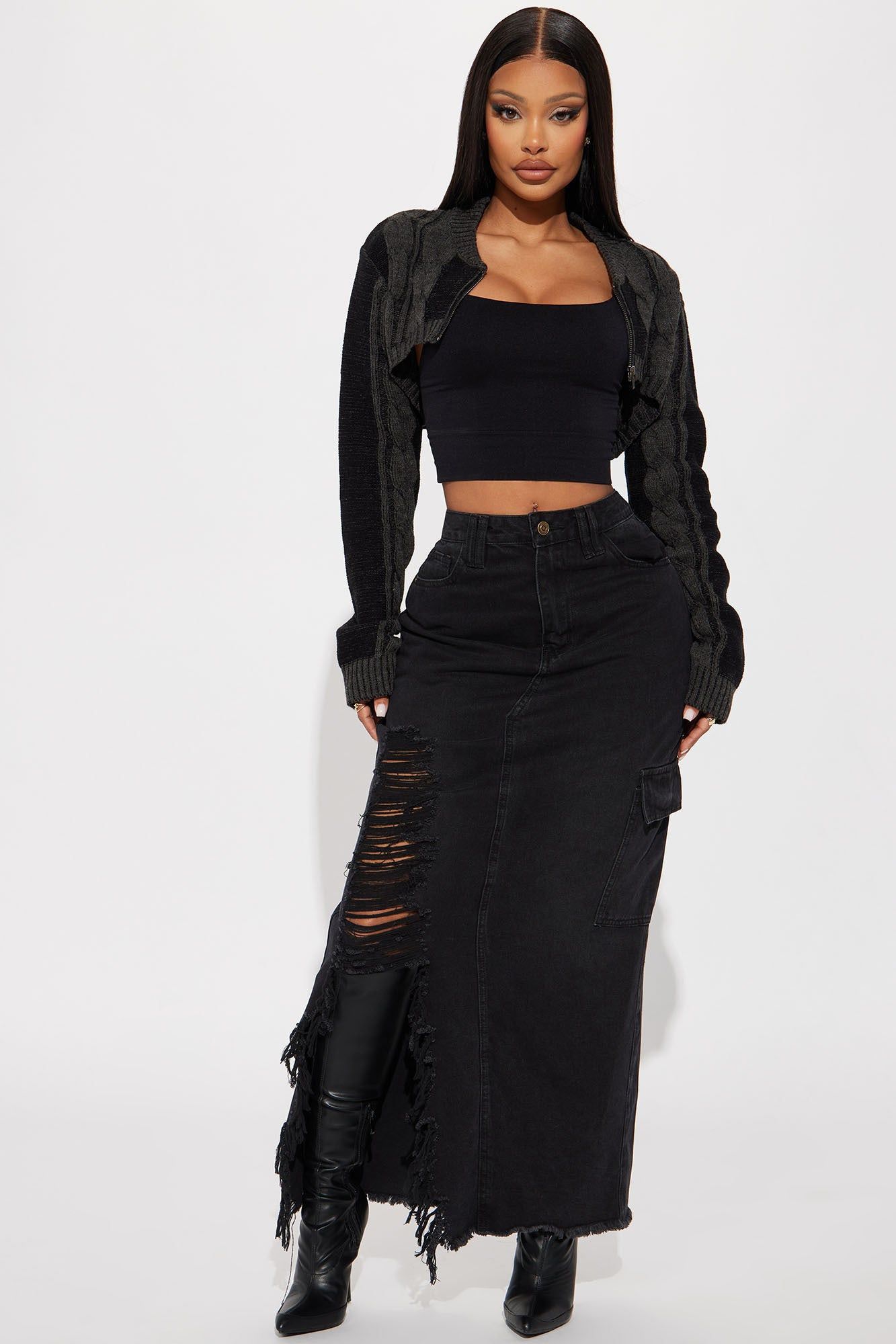 Study Buddy Bolero Sweater - Charcoal sold by Fashion Nova product image thumbnail 2