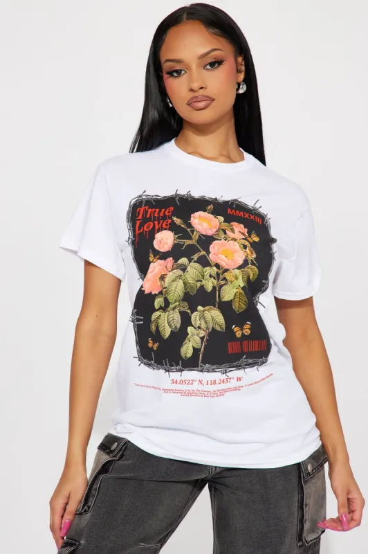 Love In Full Bloom Graphic Tshirt - White sold by Fashion Nova