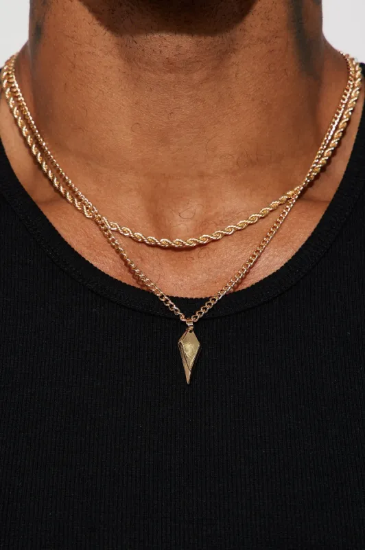 Edge Of Forever 2 Piece Chain Necklace - Gold sold by Fashion Nova