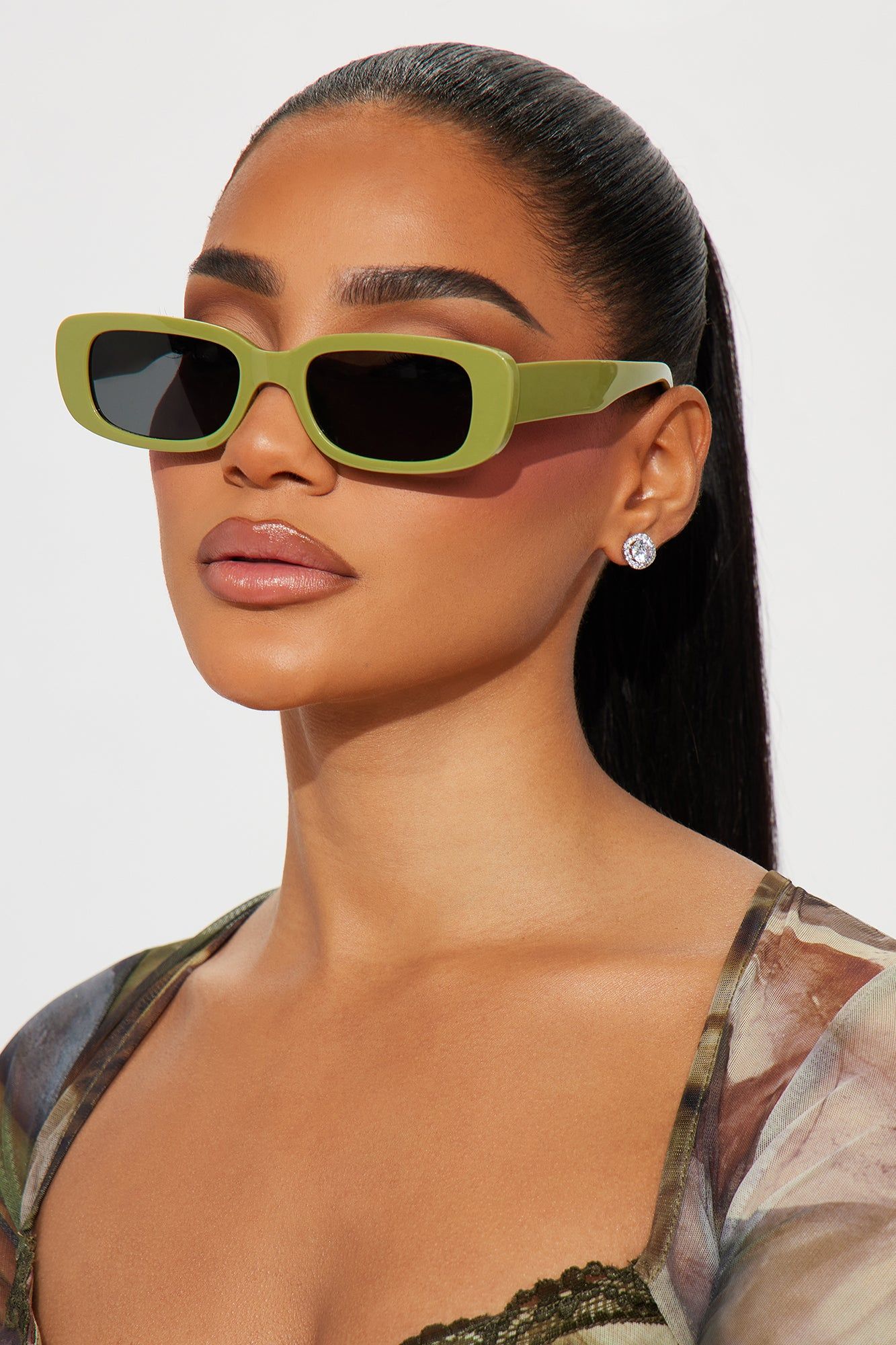 Paradise Found Sunglasses - Chartreuse sold by Fashion Nova