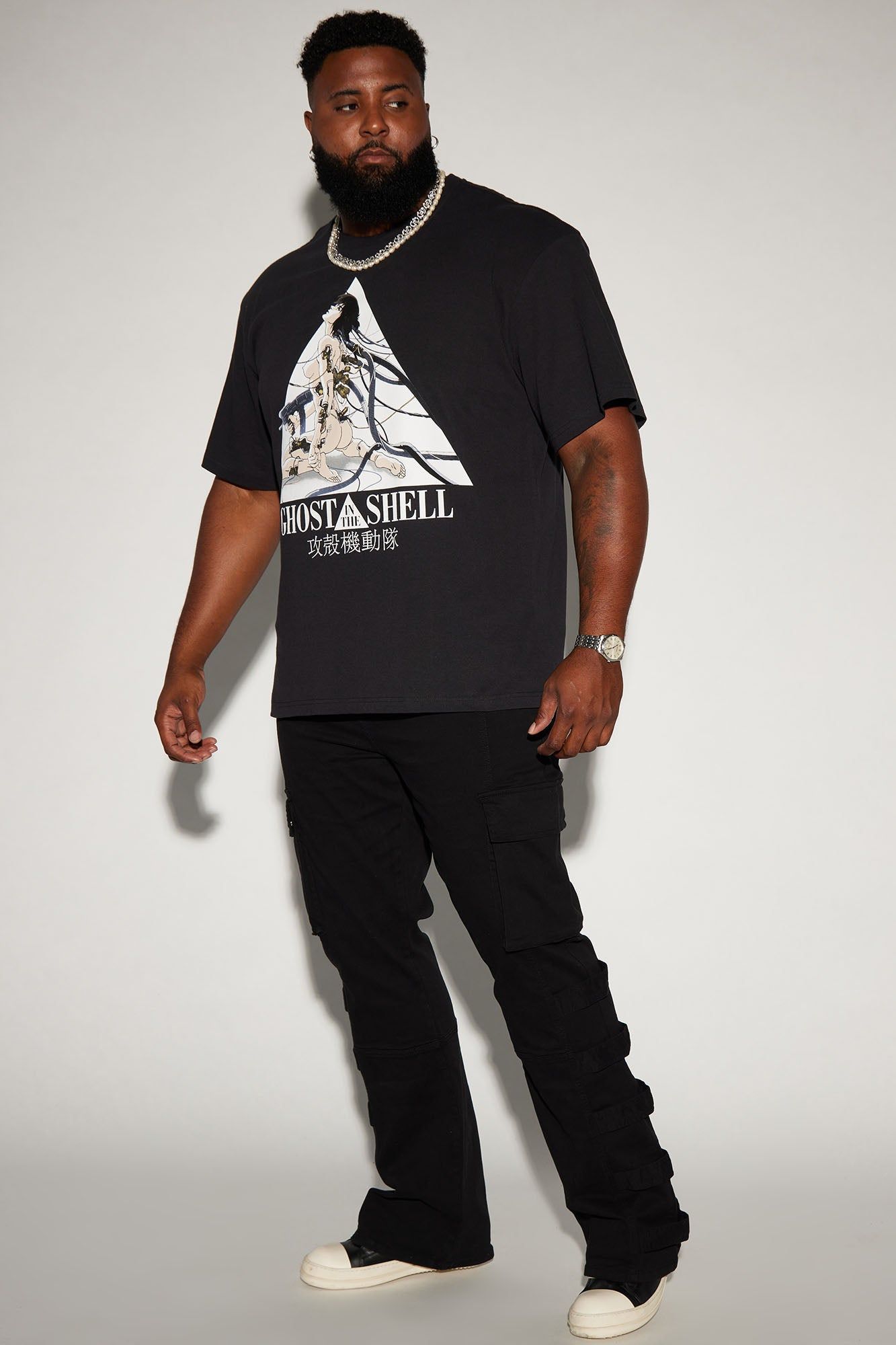 Ghost In The Shell Triangle Oversized Short Sleeve Tee - Black sold by Fashion Nova product image thumbnail 5