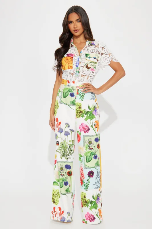 Jardin Jumpsuit - White/combo sold by Fashion Nova