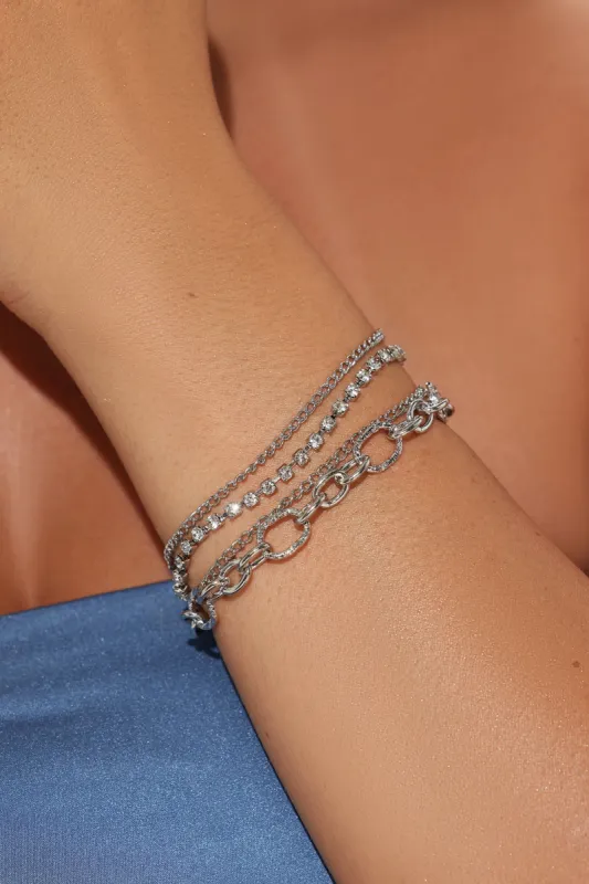 Link This Weekend Bracelet Set - Silver sold by Fashion Nova