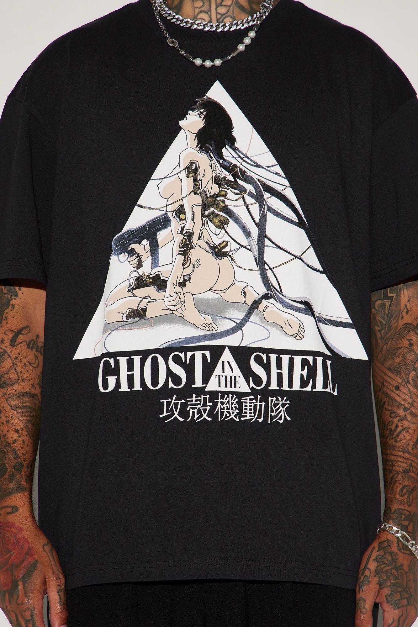 Ghost In The Shell Triangle Oversized Short Sleeve Tee - Black sold by Fashion Nova product image thumbnail 3