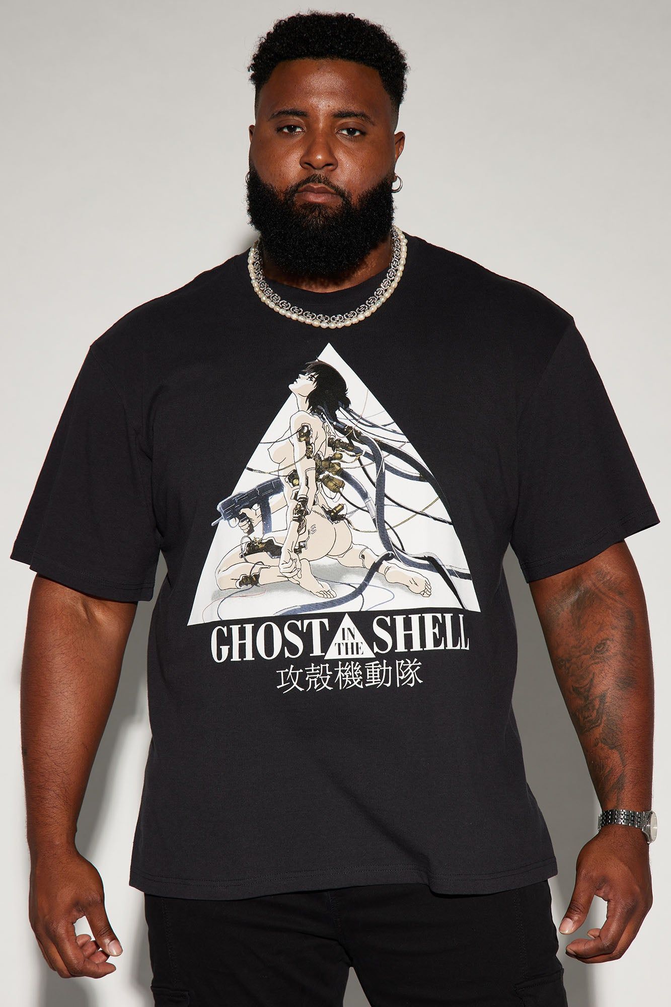 Ghost In The Shell Triangle Oversized Short Sleeve Tee - Black sold by Fashion Nova product image thumbnail 2