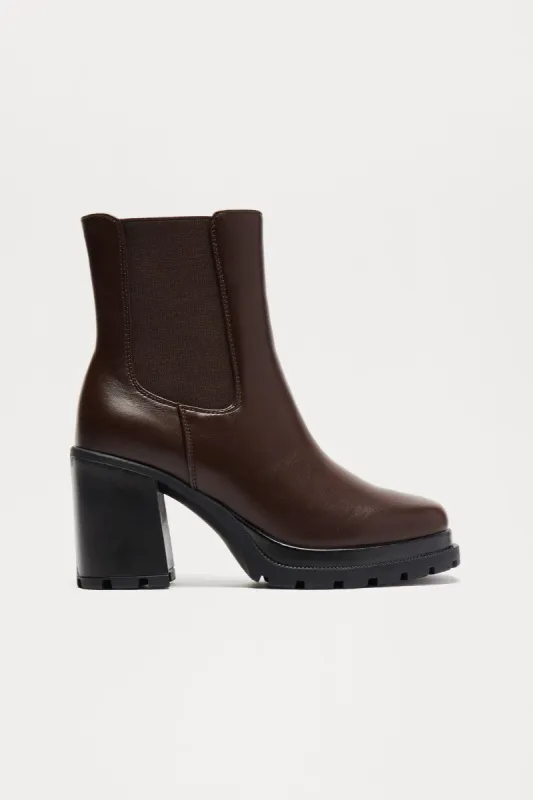 Ines Platform Booties - Brown sold by Fashion Nova