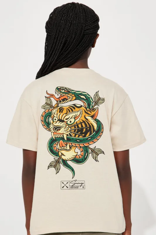 Mini Forever Savage Graphic T-Shirt - Taupe sold by Fashion Nova