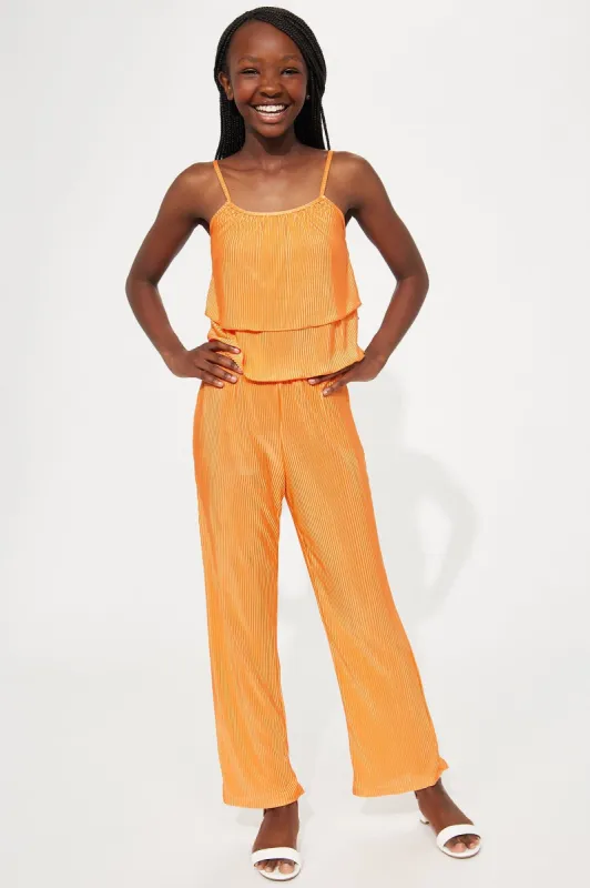 Mini Miss Paradise Matching Pant Set  - Orange sold by Fashion Nova