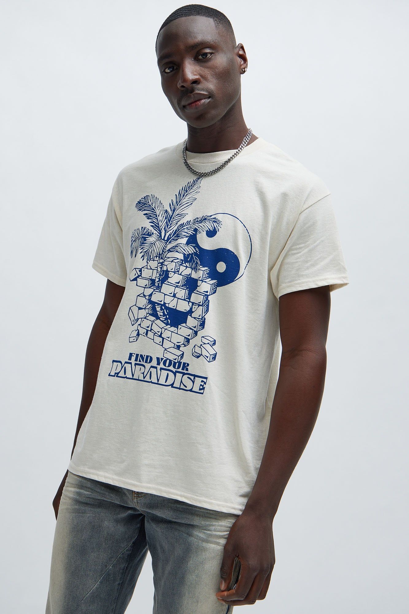 Bricks Short Sleeve Tee - Cream sold by Fashion Nova