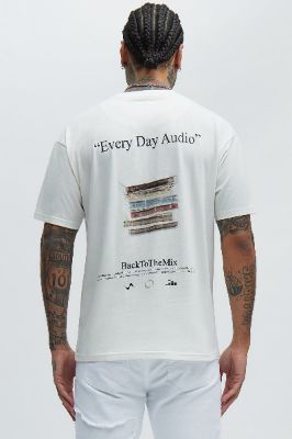 Every Day Audio Short Sleeve Tee - Cream made by Fashion Nova