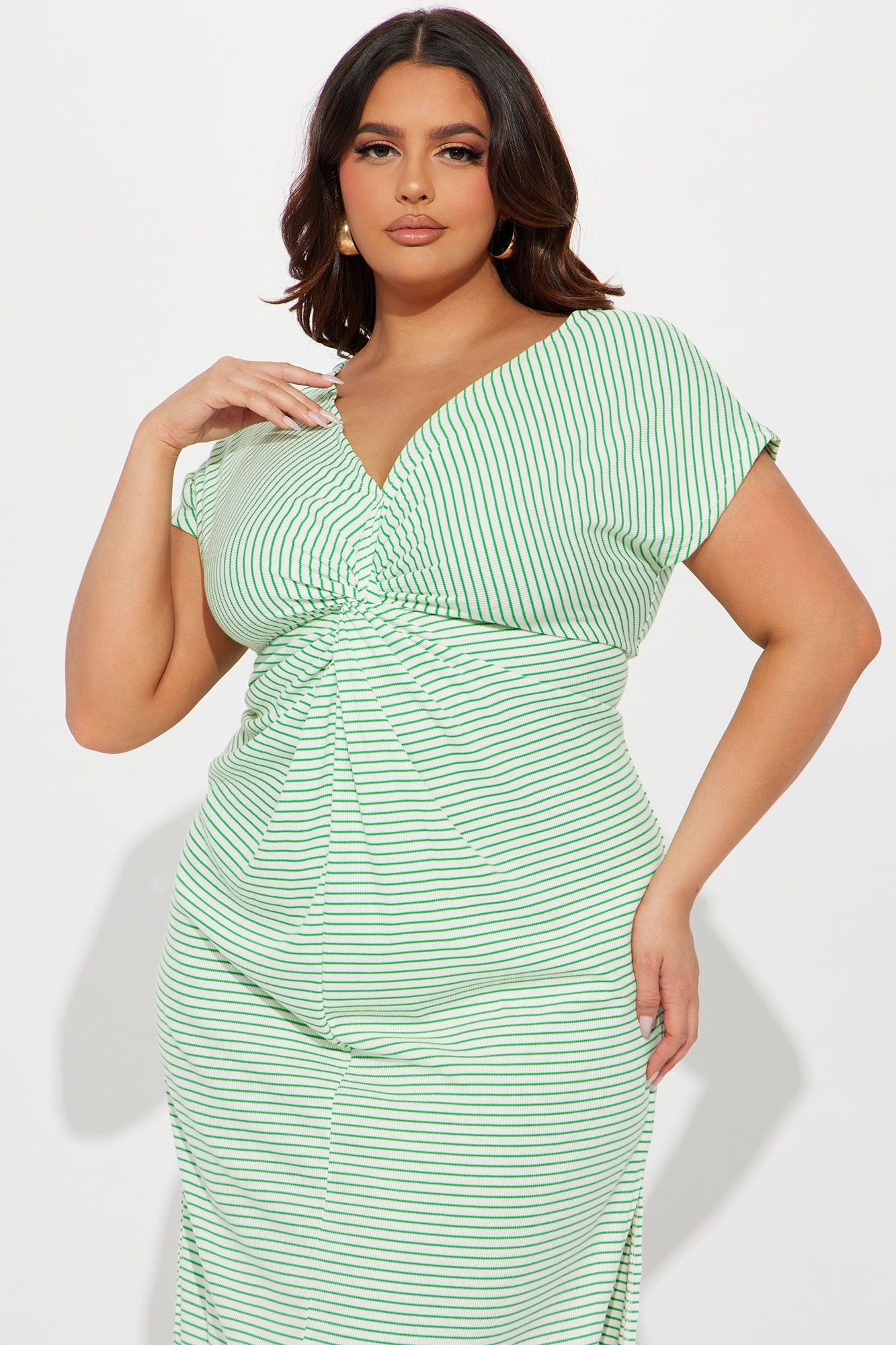 Megan Twist Front Maxi Dress - Green/combo sold by Fashion Nova product image thumbnail 5