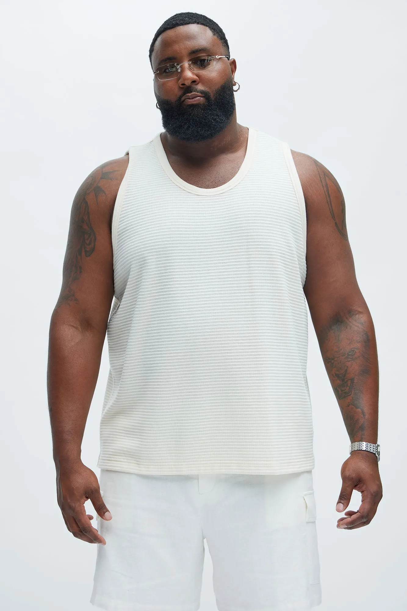 Athens Rib Textured Relaxed Tank - Cream sold by Fashion Nova product image thumbnail 5