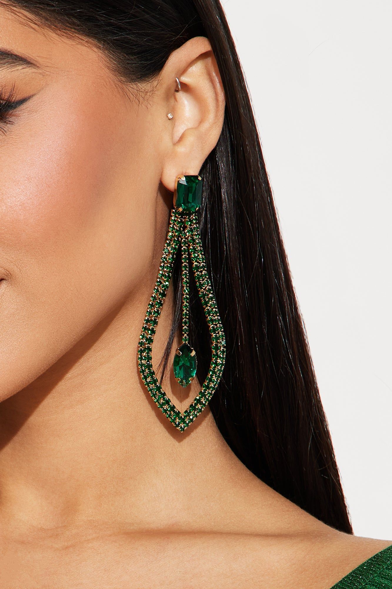Gorgeous Girl Drop Earrings - Green sold by Fashion Nova