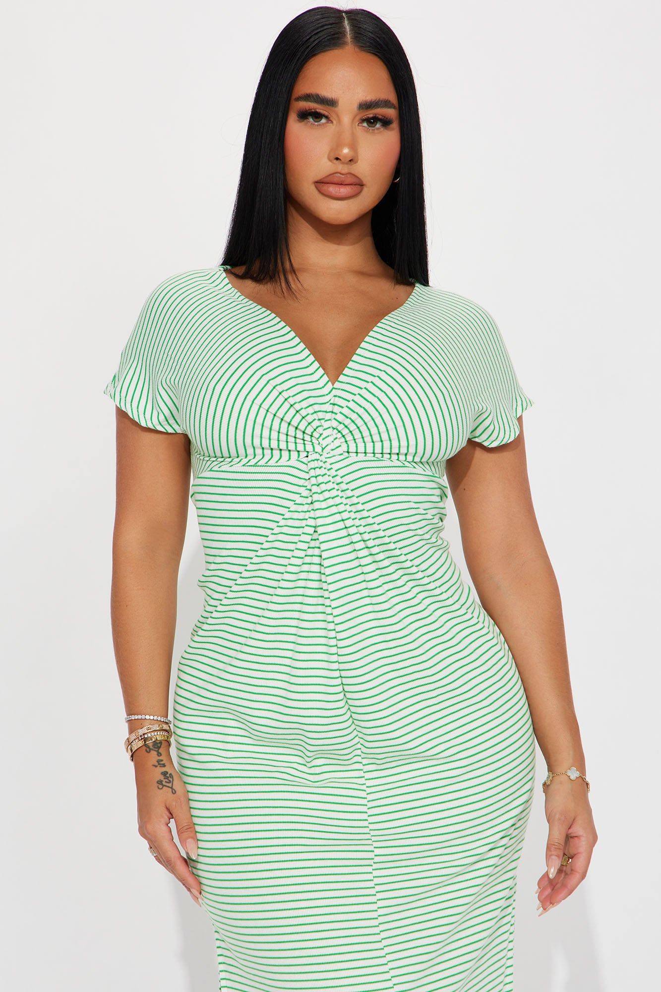 Megan Twist Front Maxi Dress - Green/combo sold by Fashion Nova product image thumbnail 2