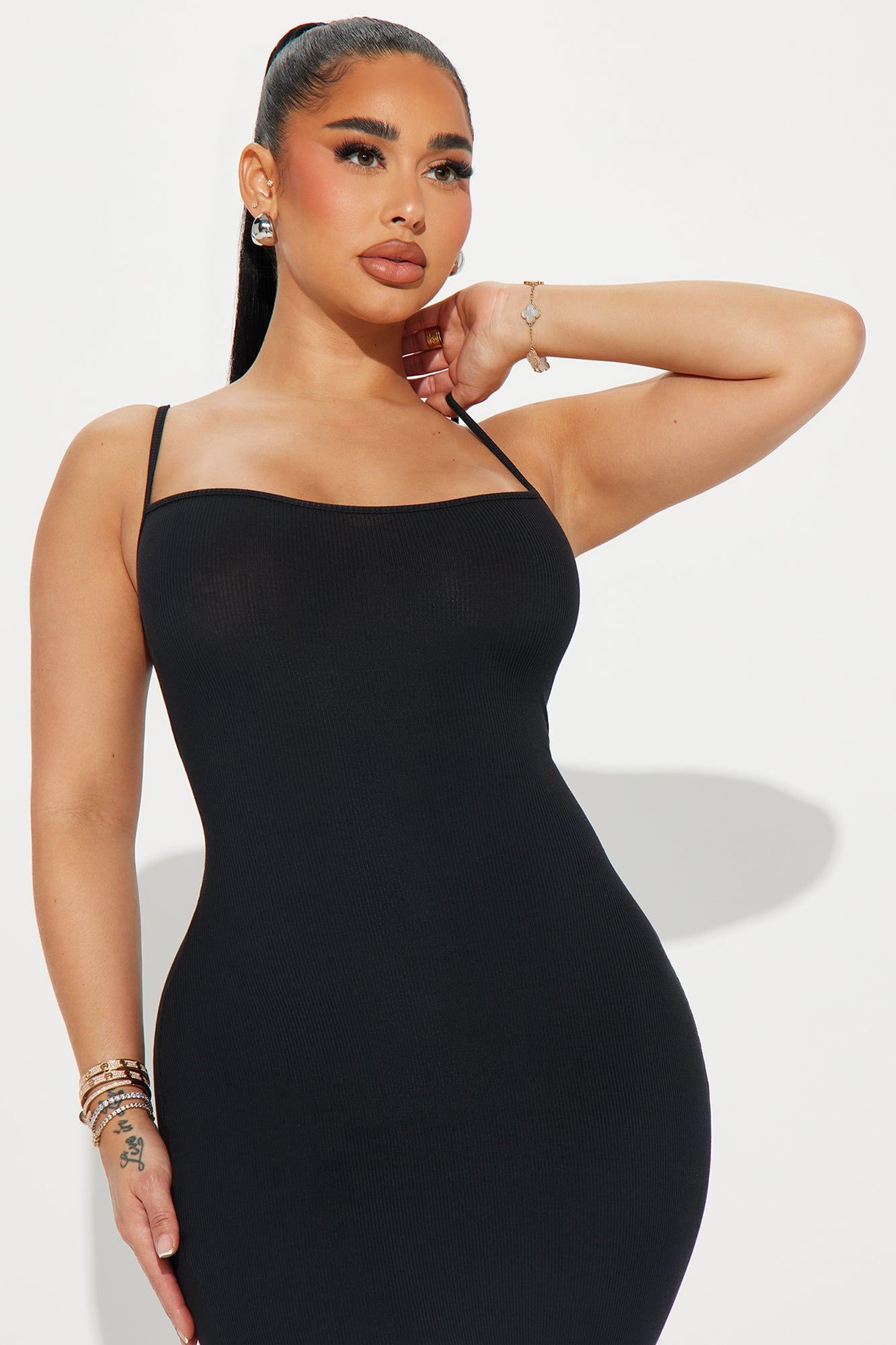 Madelyn Micro Ribbed Maxi Dress - Black sold by Fashion Nova product image thumbnail 2