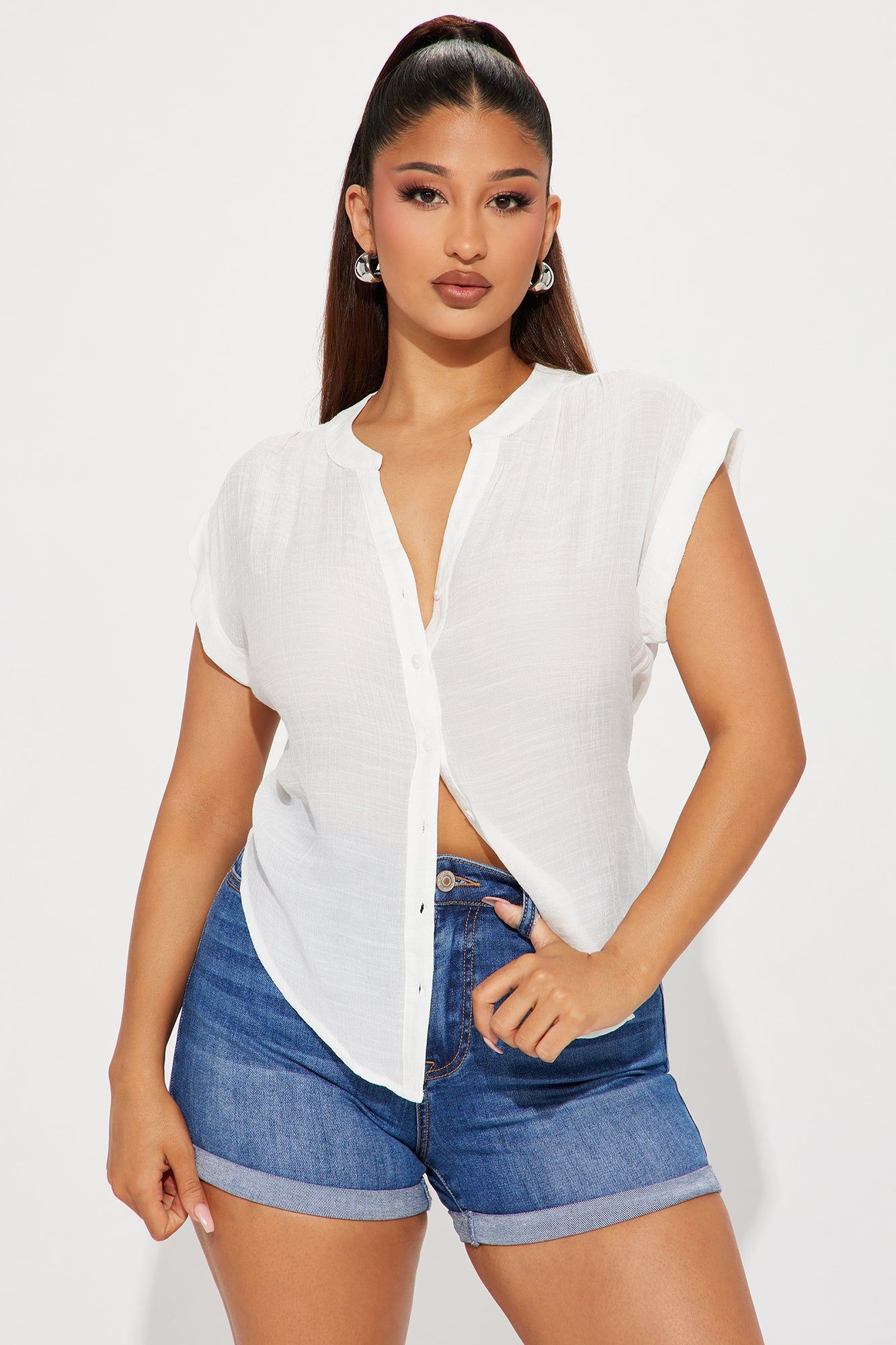 Ollie Shirt - White sold by Fashion Nova