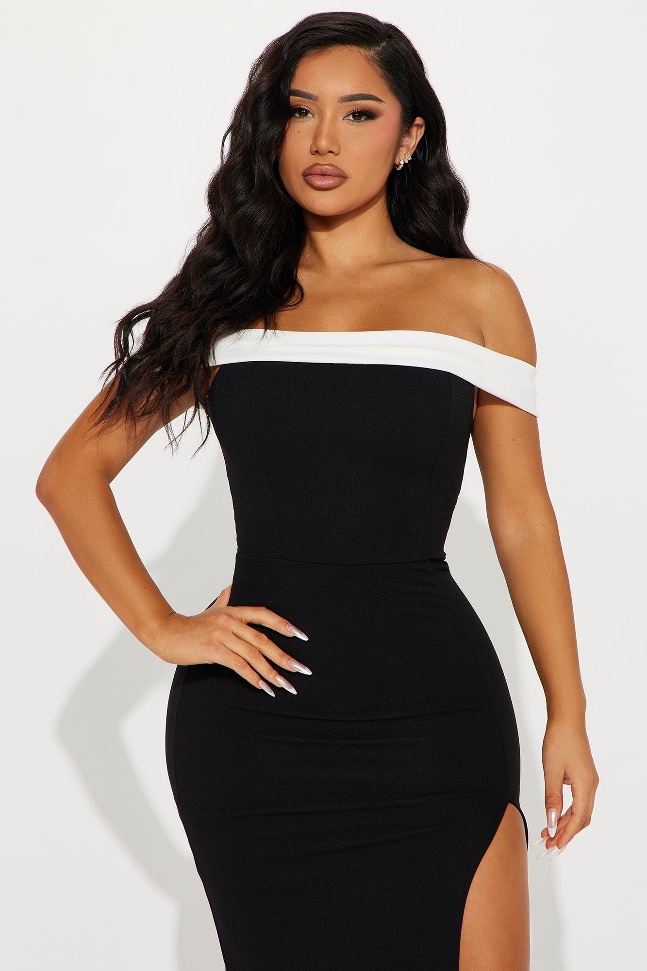 Noir et Blanc Midi Dress - Black/White sold by Fashion Nova product image thumbnail 2
