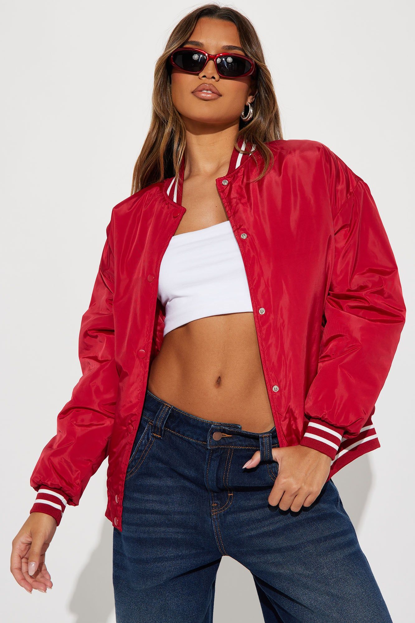 New York Babe Bomber Jacket - Red sold by Fashion Nova product image thumbnail 2