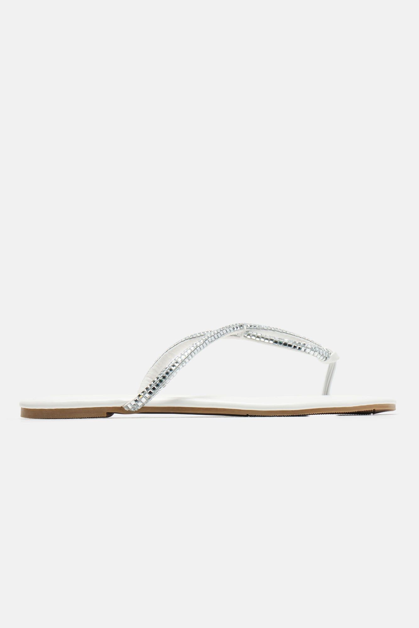 Chasing Summer Flip Flops - White sold by Fashion Nova product image thumbnail 5