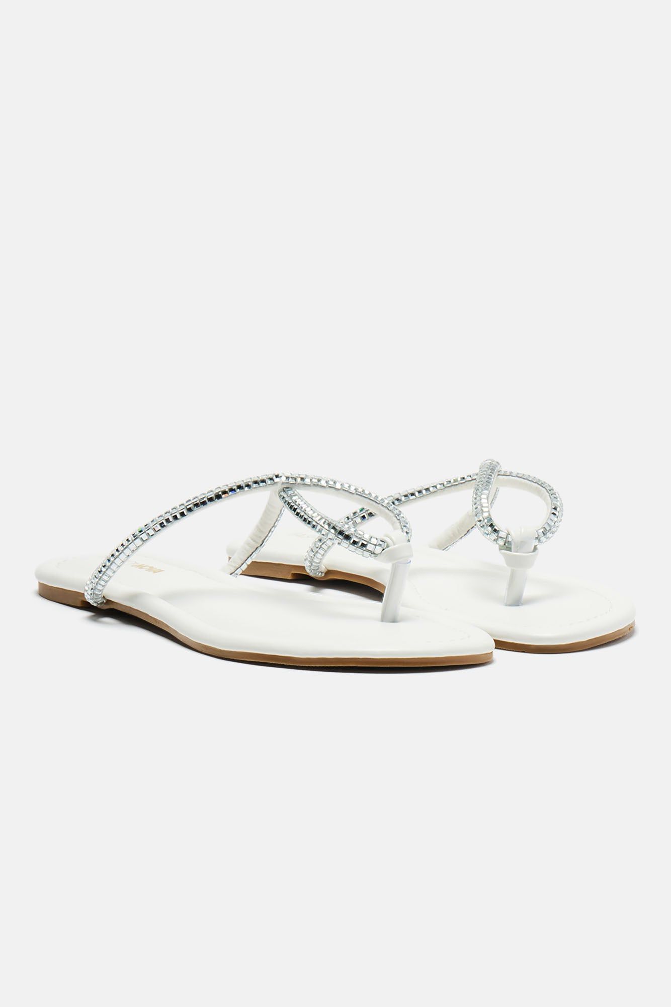 Chasing Summer Flip Flops - White sold by Fashion Nova product image thumbnail 3