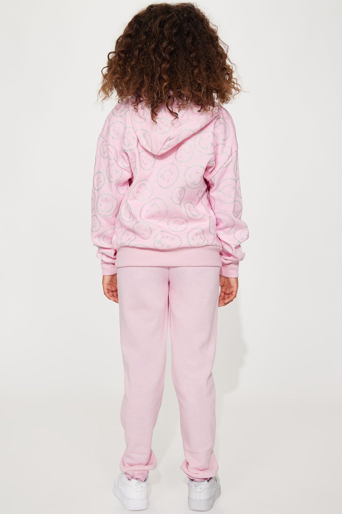 Mini Glitter Smiley Fleece Jogger Set - Pink sold by Fashion Nova product image thumbnail 4