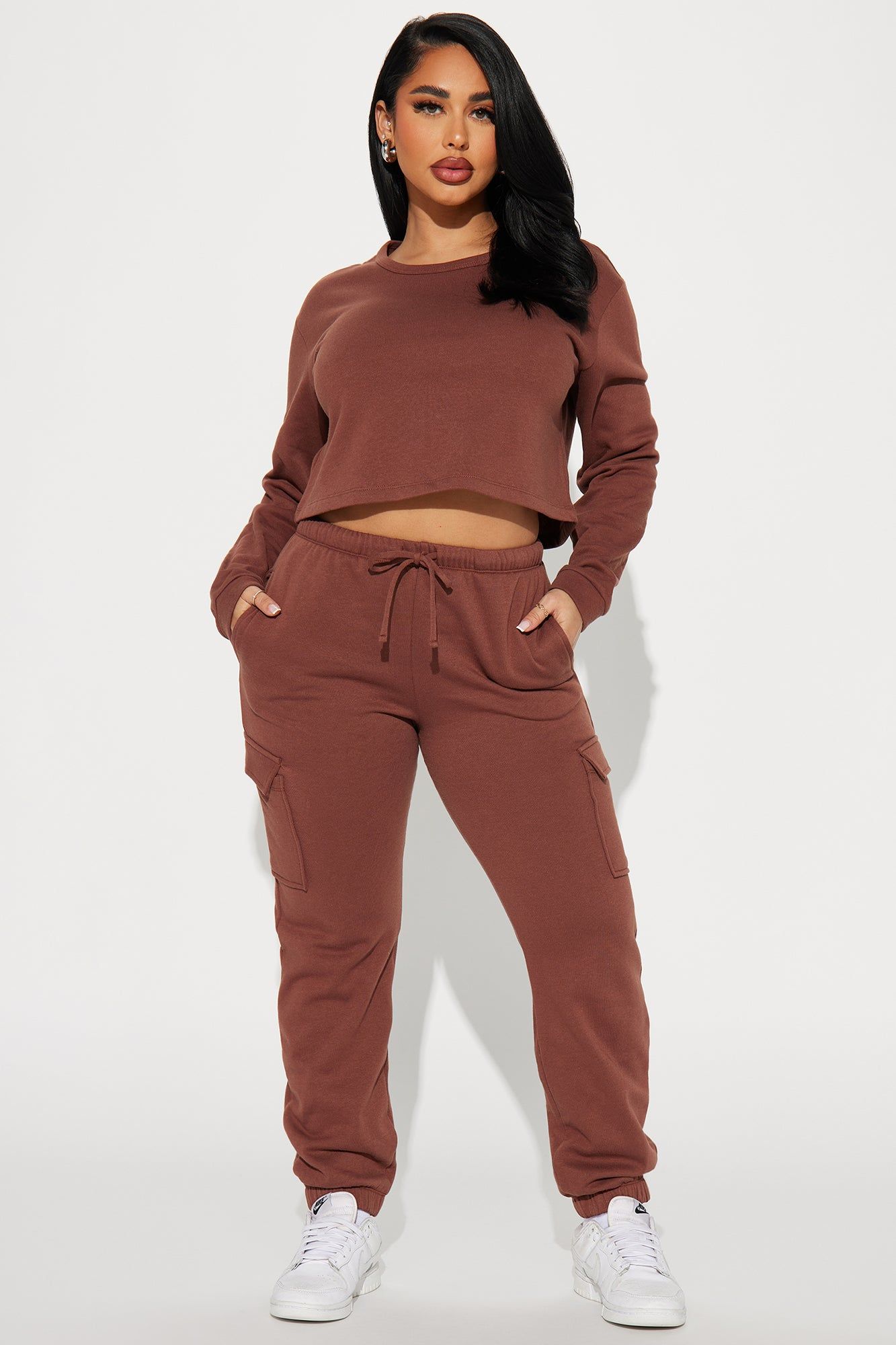 Cuddle Season Jogger Set - Brown sold by Fashion Nova
