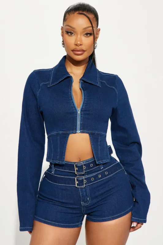 In My Element Denim Jacket - Dark Wash made by Fashion Nova