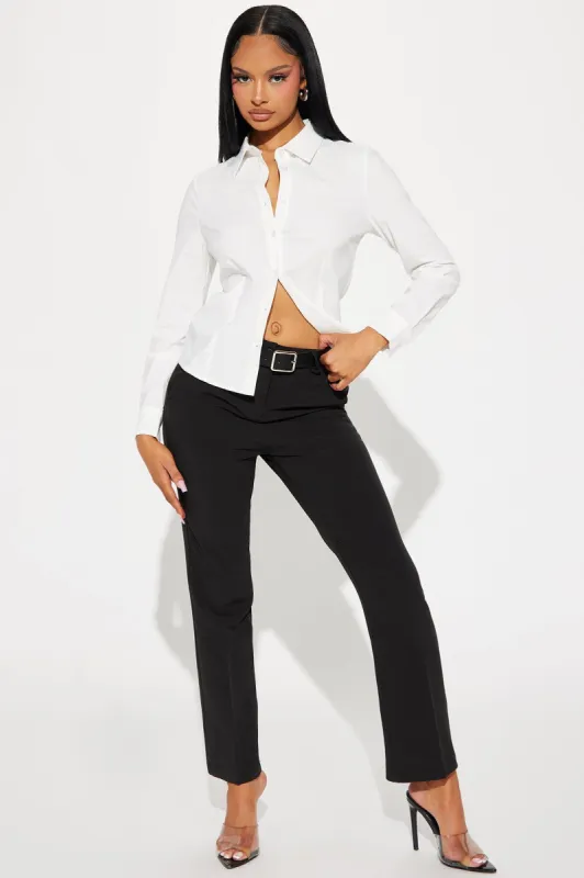 Did It Again Straight Leg Trouser - Black sold by Fashion Nova