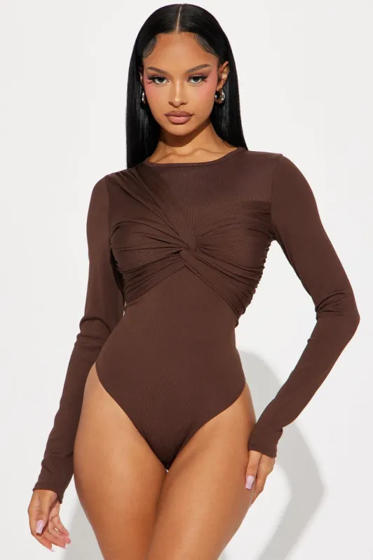 Out With The Girls Bodysuit - Chocolate sold by Fashion Nova
