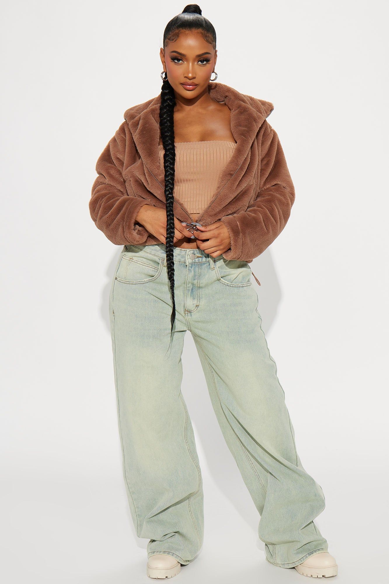 So Effortless Faux Fur Jacket - Brown sold by Fashion Nova product image thumbnail 2