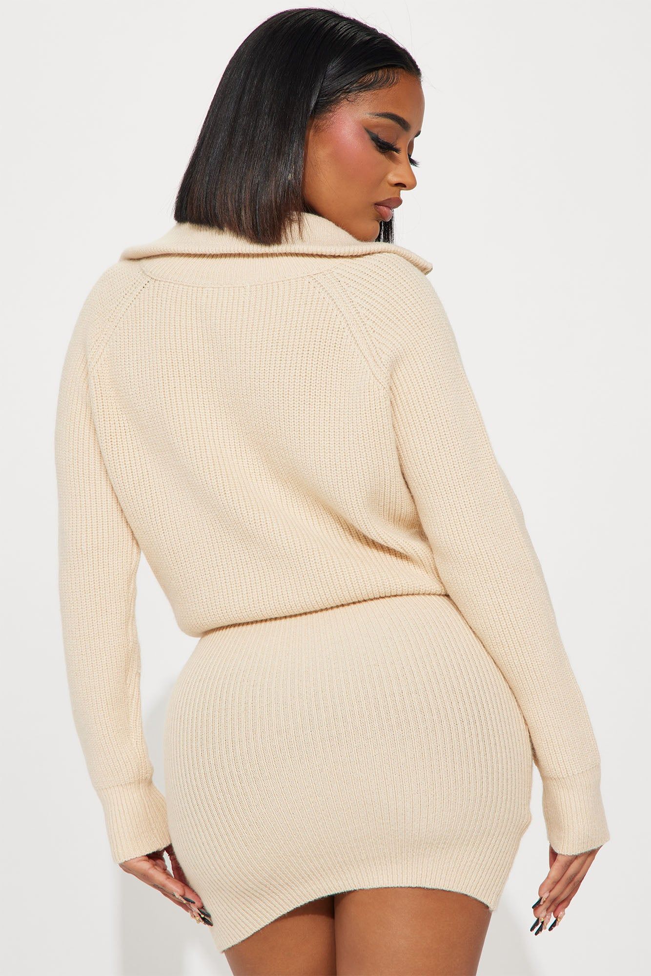 Ashley Sweater Mini Dress - Cream sold by Fashion Nova product image thumbnail 3