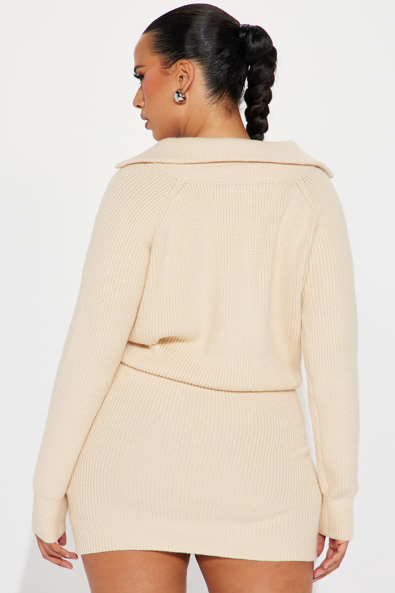 Ashley Sweater Mini Dress - Cream sold by Fashion Nova product image thumbnail 6