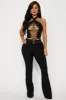 Briana Lace Up Pant Set - Black sold by Fashion Nova