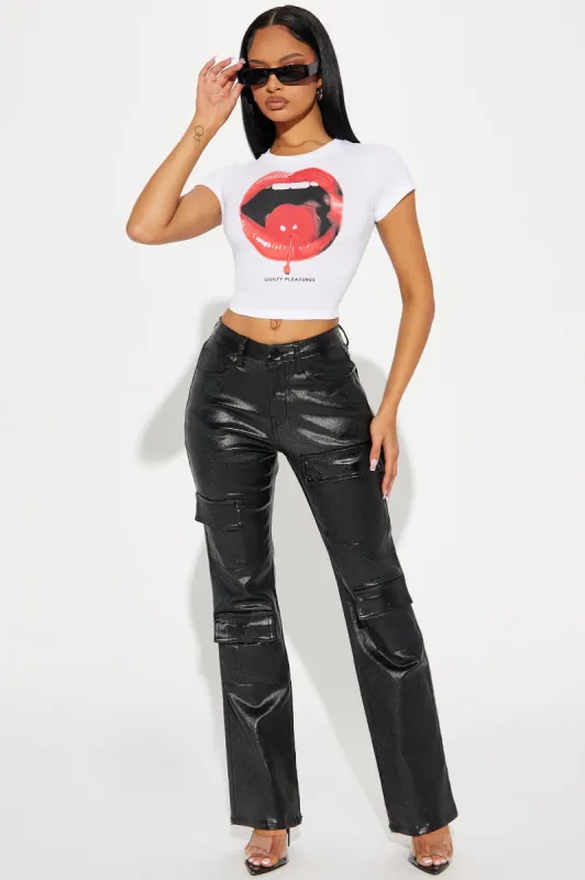 Nothin' Better Faux Leather Cargo Pant - Black sold by Fashion Nova