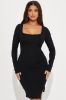 Selena Slit Mini Dress - Black sold by Fashion Nova
