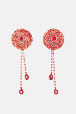 Vegas Showgirl Rhinestone Nipple Cover Pasties - Red made by Fashion Nova