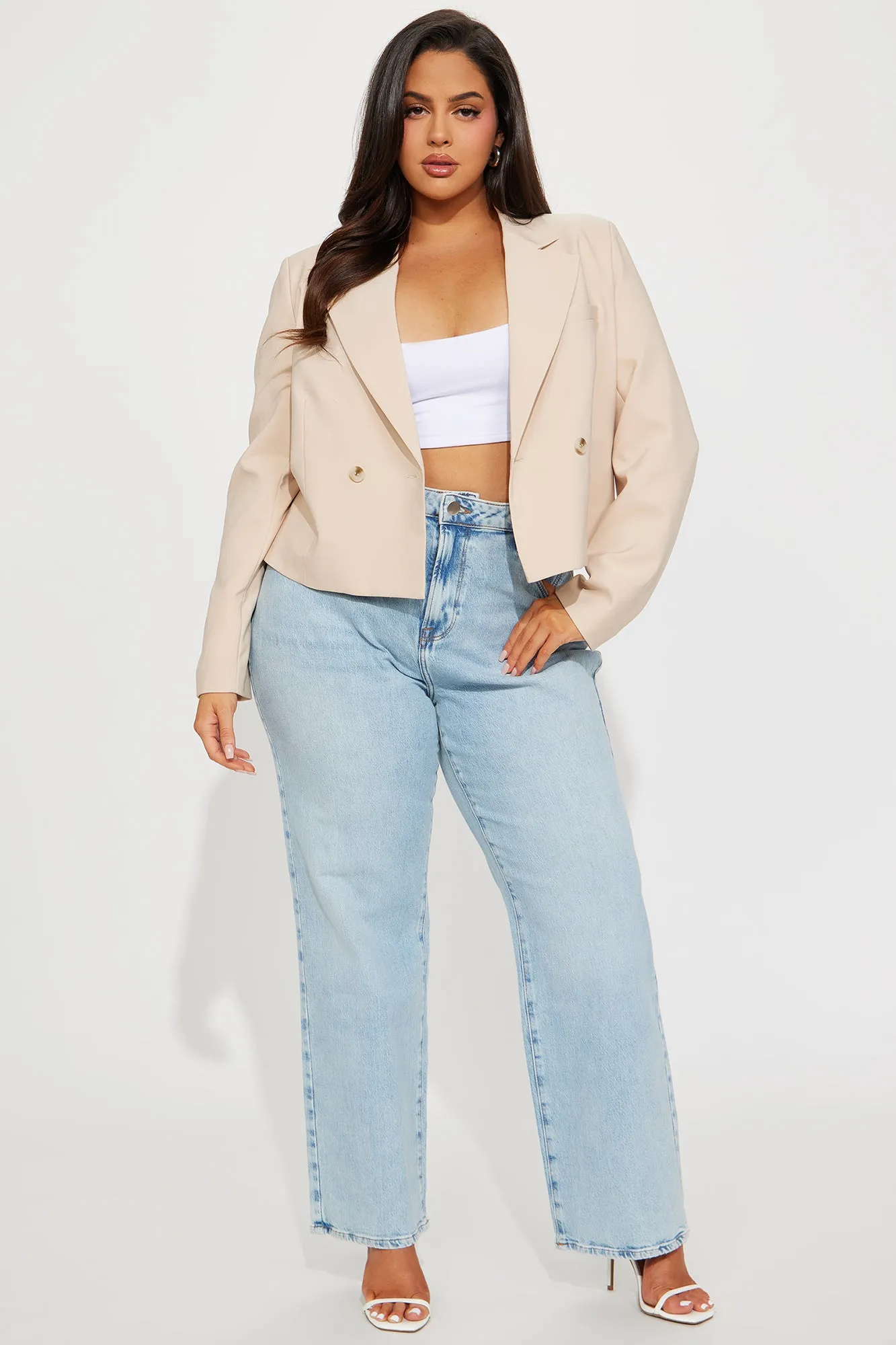 Ways To Go Cropped Blazer - Khaki sold by Fashion Nova product image thumbnail 5