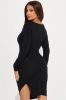 Selena Slit Mini Dress - Black sold by Fashion Nova