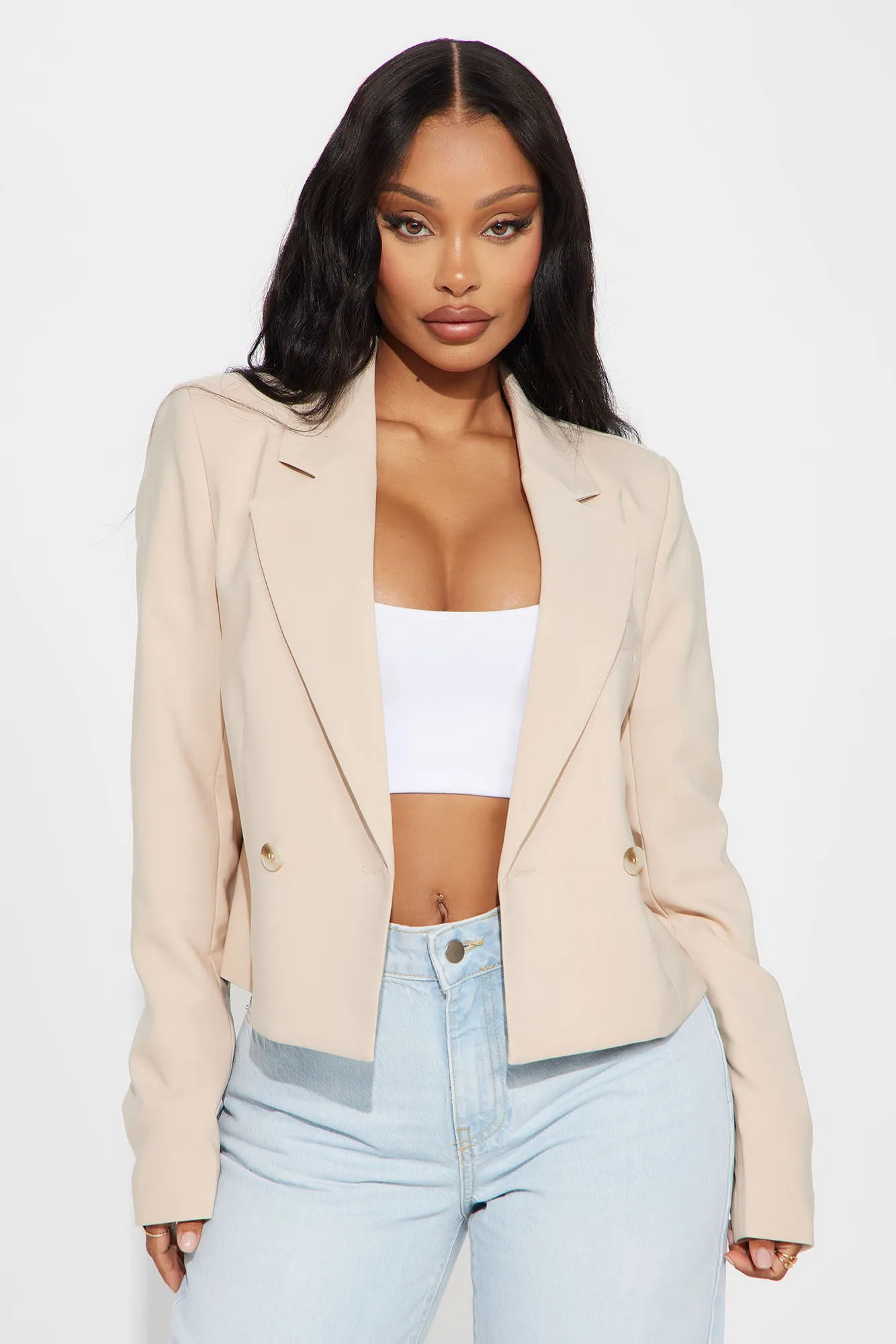 Ways To Go Cropped Blazer - Khaki sold by Fashion Nova