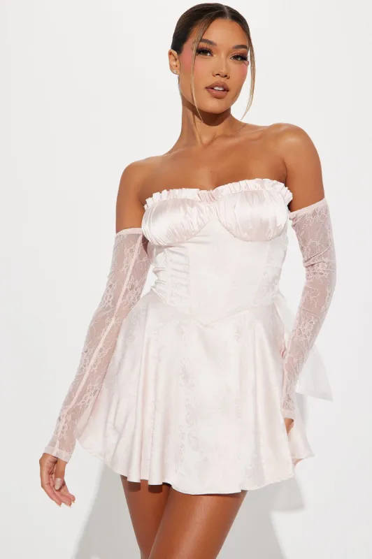 Bailey Satin Mini Dress - Blush sold by Fashion Nova