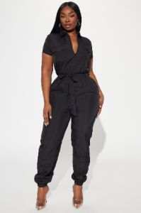 Lean On Me Jumpsuit - Black sold by Fashion Nova
