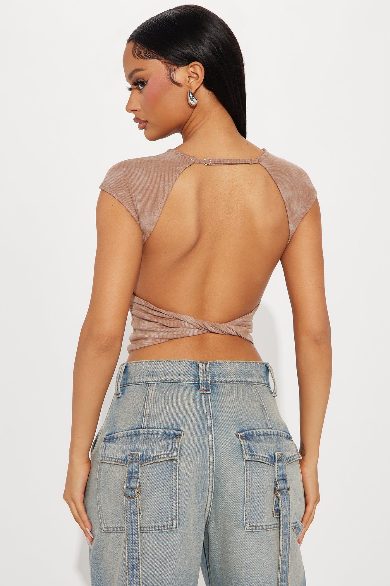 Alexis Washed Backless Top - Mocha/combo sold by Fashion Nova product image thumbnail 2