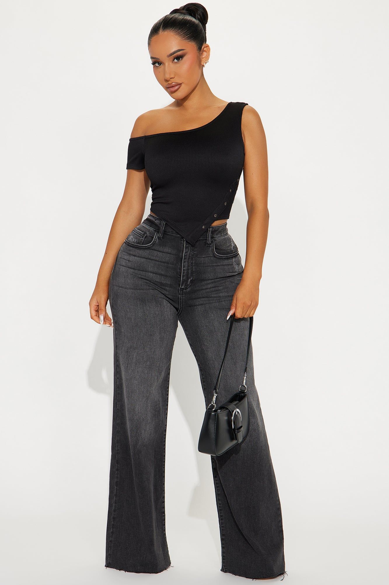 Nina One Shoulder Top - Black sold by Fashion Nova product image thumbnail 2