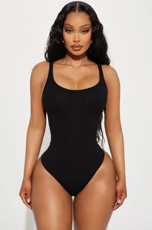 Desiree Scoop Neck Bodysuit - Black sold by Fashion Nova