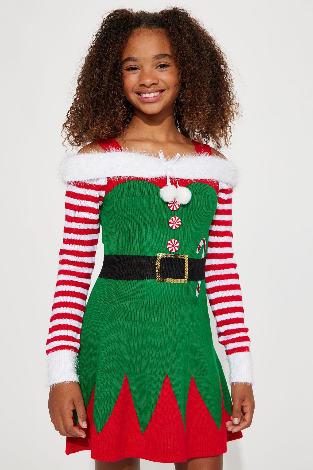 Mini Long Sleeve Off Shoulder Christmas Dress - Green sold by Fashion Nova product image thumbnail 2