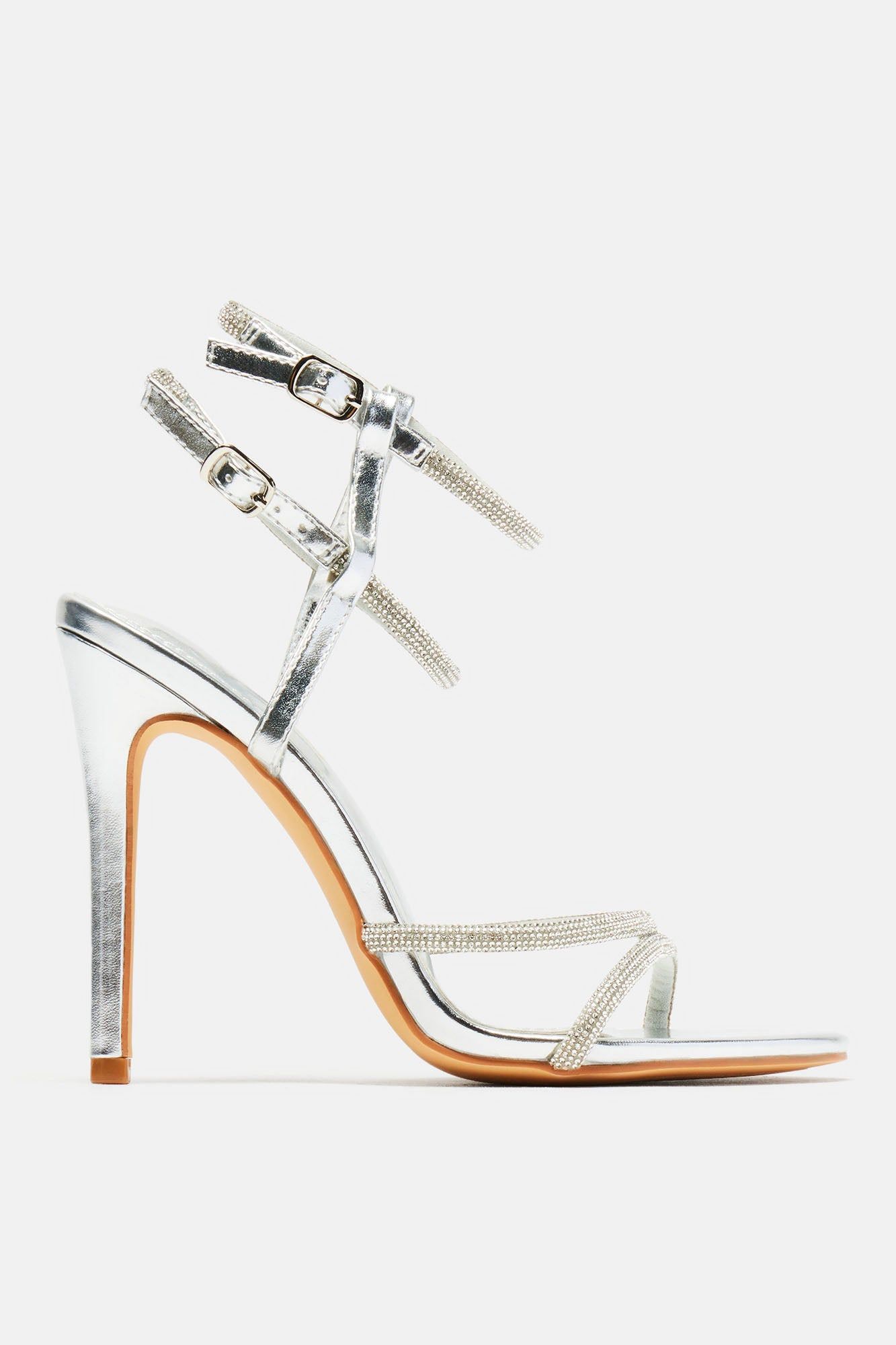 All Day All Night Heeled Sandals - Silver sold by Fashion Nova product image thumbnail 4