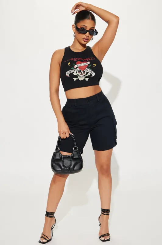 Nellie Cargo Bermuda Short - Black sold by Fashion Nova