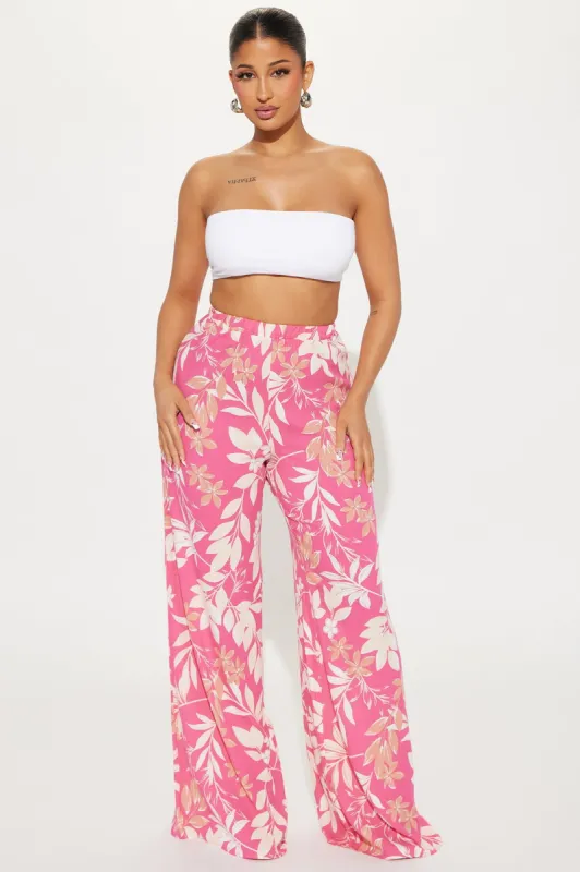 Casual Fling Floral Wide Leg Pant - Pink/combo sold by Fashion Nova