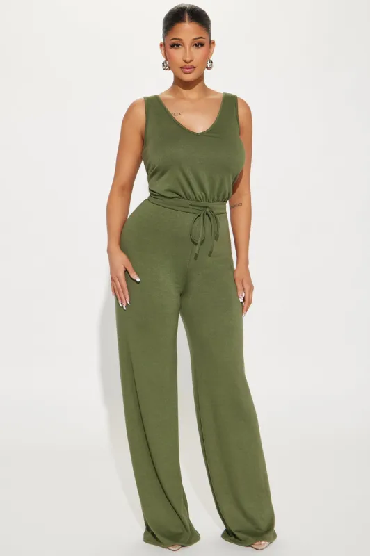Aylah Jumpsuit - Olive sold by Fashion Nova