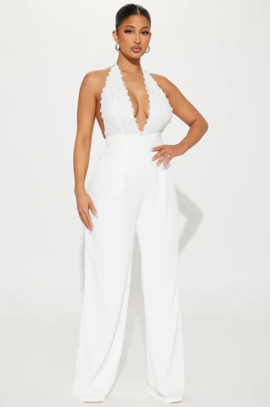 Cherish The Moment Jumpsuit - White sold by Fashion Nova
